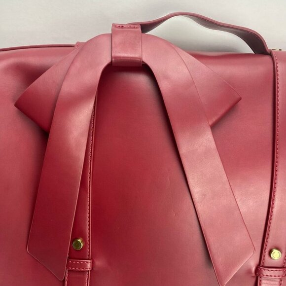 ECOSUSI Bow Summer Garden Romance Burgundy Wine Red Briefcase Bag/Backpack - Picture 2 of 11